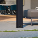 Pergola adossée Stockholm 350x950cm aluminium gris et polycarbonate avec stores de toit rétractables – PALRAM