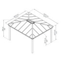 Tonnelle Dallas 4300 en aluminium et polycarbonate isolant avec éclairage – Palram	