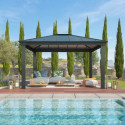Tonnelle Dallas 4300 en aluminium et polycarbonate isolant avec éclairage – Palram	