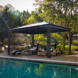 Tonnelle Dallas 4900 en aluminium et polycarbonate isolant avec éclairage – Palram