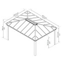 Tonnelle Dallas 4900 en aluminium et polycarbonate isolant avec éclairage – Palram