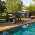 Tonnelle Dallas 4900 en aluminium et polycarbonate isolant avec éclairage – Palram