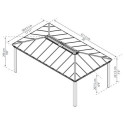 Tonnelle Dallas 6100 en aluminium et polycarbonate isolant avec éclairage – Palram