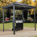 Pavillon de barbecue VENTURA BBQ 235x170cm en aluminium anthracite - SOJAG