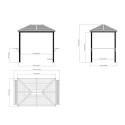 Pavillon de barbecue VENTURA BBQ 235x170cm en aluminium anthracite - SOJAG