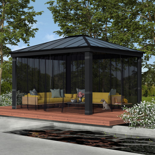 Set de moustiquaires en polyester léger pour pergolas Dallas 4300 de 15,5m² - PALRAM