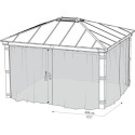 Set de moustiquaires en polyester léger pour pergolas Dallas 4300 de 15,5m² - PALRAM