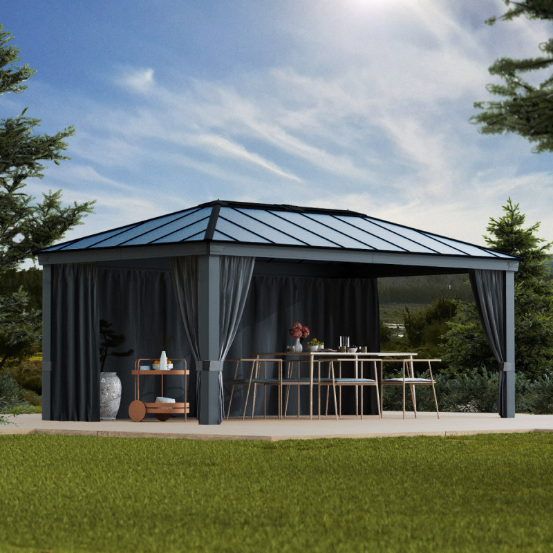 Ensemble de rideaux 4 pièces pour pergolas Dallas 6100 de 22m² - PALRAM