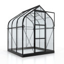 Serre de jardin en alu noir et verre de 3mm - Orion 3800 - Vitavia