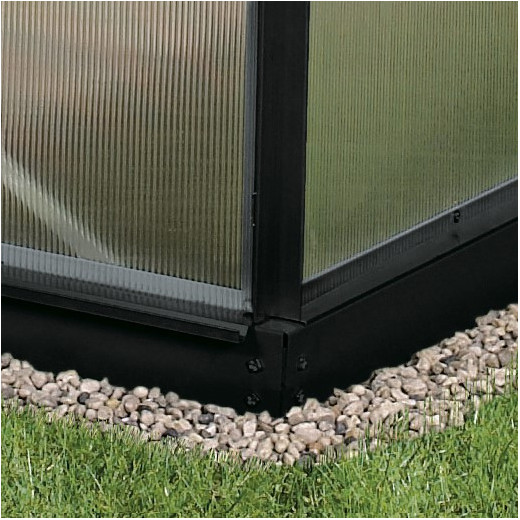 Embase H.6cm en acier noir pour les serres de jardin 5m² - Vitavia