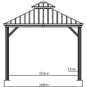 Tonnelle de jardin Messina 298x363cm en aluminium thermolaqué champagne– SOJAG