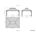 Tonnelle de jardin Messina 363x483cm en aluminium thermolaqué champagne– SOJAG