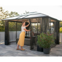 Pergola de jardin Savino en aluminium anthracite et polycarbonate 8mm – SOJAG