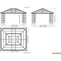 Pergola de jardin Savino en aluminium anthracite et polycarbonate 8mm – SOJAG