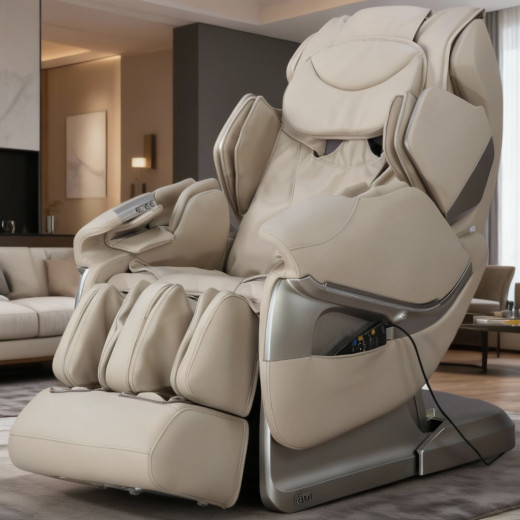 Fauteuil massant 3D corps complet chauffant - Zero Gravity - Bluetooth - Luxe K86-1 crème - KÔSU