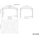 Tonnelle de jardin Mykonos 299x364cm en aluminium thermolaqué – SOJAG