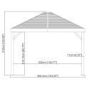 Tonnelle de jardin South Beach 364x363cm en aluminium thermolaqué – SOJAG