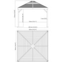Tonnelle de jardin Valencia 363x363cm en aluminium aspect bois – SOJAG