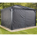 Rideaux occultants en polyester gris pour pergola Ventura 10x14 - SOJAG