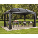 Rideaux occultants en polyester gris pour pergolas Moreno 3x4 et Mykonos 10x14 - SOJAG