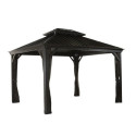 Rideaux occultants en polyester gris pour pergolas Messina et Mykonos 10x12 - SOJAG