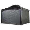 Rideaux occultants en polyester gris pour pergolas Messina et Mykonos 10x12 - SOJAG