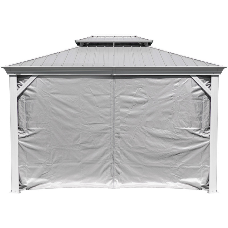 Rideaux occultants en polyester champagne pour pergola Messina 10x12 - SOJAG