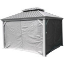 Rideaux occultants en polyester champagne pour pergola Messina 10x12 - SOJAG