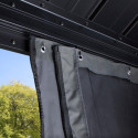 Rideaux occultants en polyester gris pour pergola Messina 12x16 - SOJAG