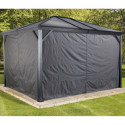 Rideaux occultants en polyester gris pour pergola Mykonos 12x16 - SOJAG