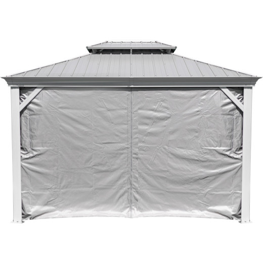 Rideaux occultants en polyester champagne pour pergola Messina 12x16 - SOJAG