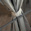 Rideaux occultants en polyester gris pour pergola Savino 12x14 - SOJAG
