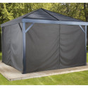 Rideaux occultants en polyester gris pour pergola South Beach 12x12 - SOJAG