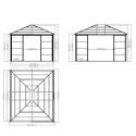 Jardin d’hiver Castel 362x427cm en aluminium et polycarbonate avec stores – SOJAG
