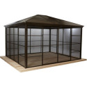Jardin d’hiver Castel 362x427cm en aluminium et polycarbonate avec stores – SOJAG