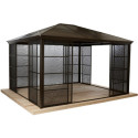 Jardin d’hiver Castel 362x427cm en aluminium et polycarbonate avec stores – SOJAG