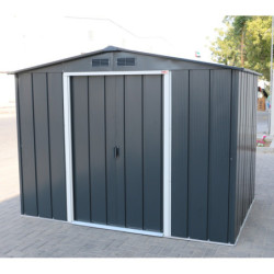 Abri en métal parois hautes anthracite Titan Premium 4,77m² DURAMAX + kit ancrage