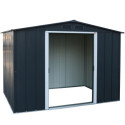 Abri en métal parois hautes anthracite Titan Premium 4,77m² DURAMAX + kit ancrage