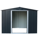Abri en métal parois hautes anthracite Titan Premium 4,77m² DURAMAX + kit ancrage