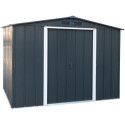 Abri en métal parois hautes anthracite Titan Premium 4,77m² DURAMAX + kit ancrage