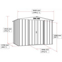 Abri en métal parois hautes anthracite Titan Premium 4,77m² DURAMAX + kit ancrage