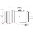 Abri en métal parois hautes anthracite Colussus 7,79m² DURAMAX + kit ancrage