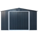 Abri en métal parois hautes anthracite Colussus 7,79m² DURAMAX + kit ancrage