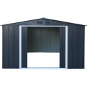Abri en métal parois hautes anthracite Colussus 7,79m² DURAMAX + kit ancrage