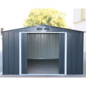 Abri en métal parois hautes anthracite Colussus 7,79m² DURAMAX + kit ancrage