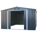 Abri en métal parois hautes anthracite Colussus 7,79m² DURAMAX + kit ancrage
