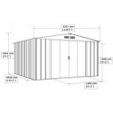 Abri en métal parois hautes anthracite Colussus 9,74m² DURAMAX + kit ancrage