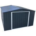 Abri en métal parois hautes anthracite Colussus 9,74m² DURAMAX + kit ancrage