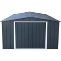 Abri en métal parois hautes anthracite Colussus 9,74m² DURAMAX + kit ancrage