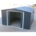 Abri en métal parois hautes anthracite Colussus 9,74m² DURAMAX + kit ancrage